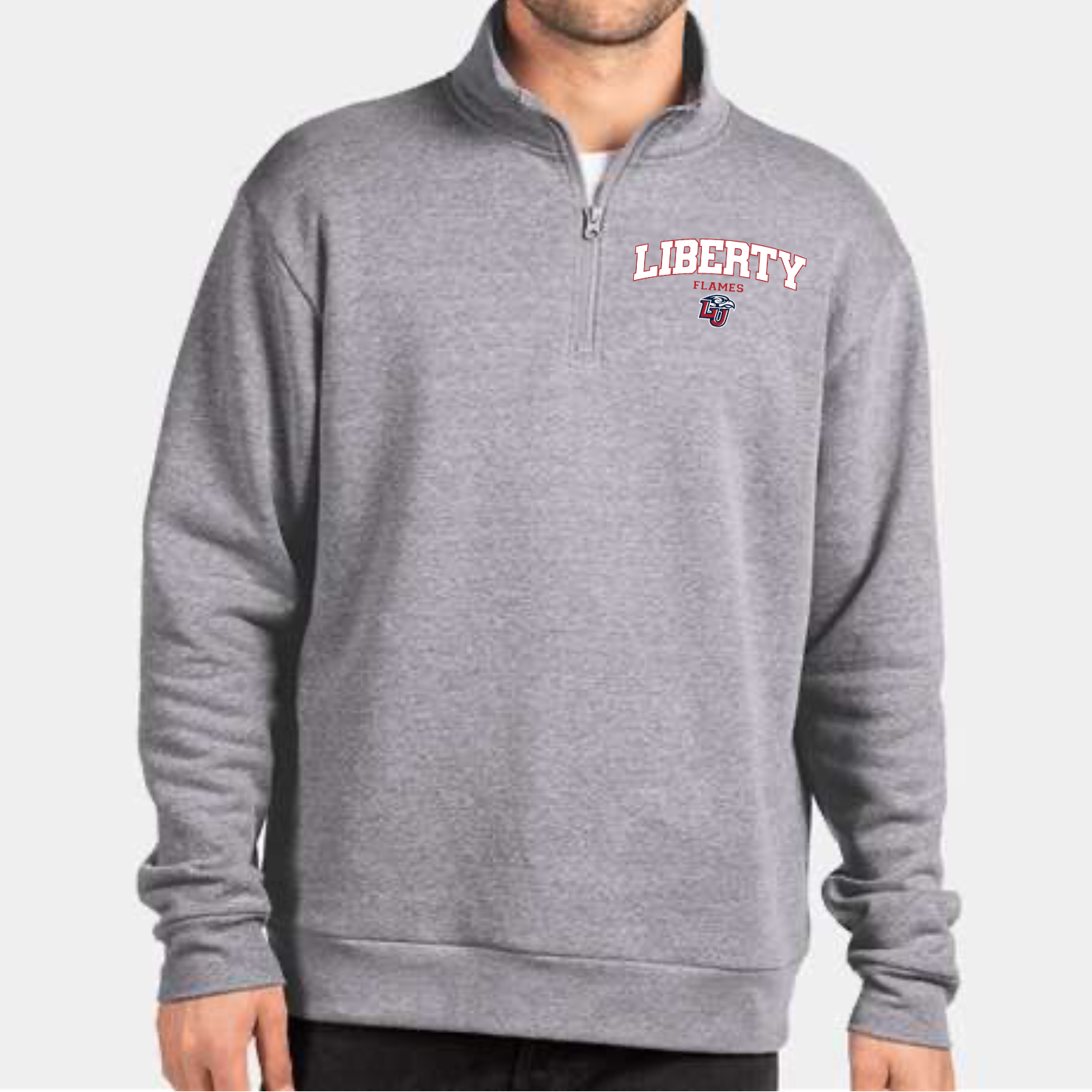 Gray Liberty Flames Quarter Zip