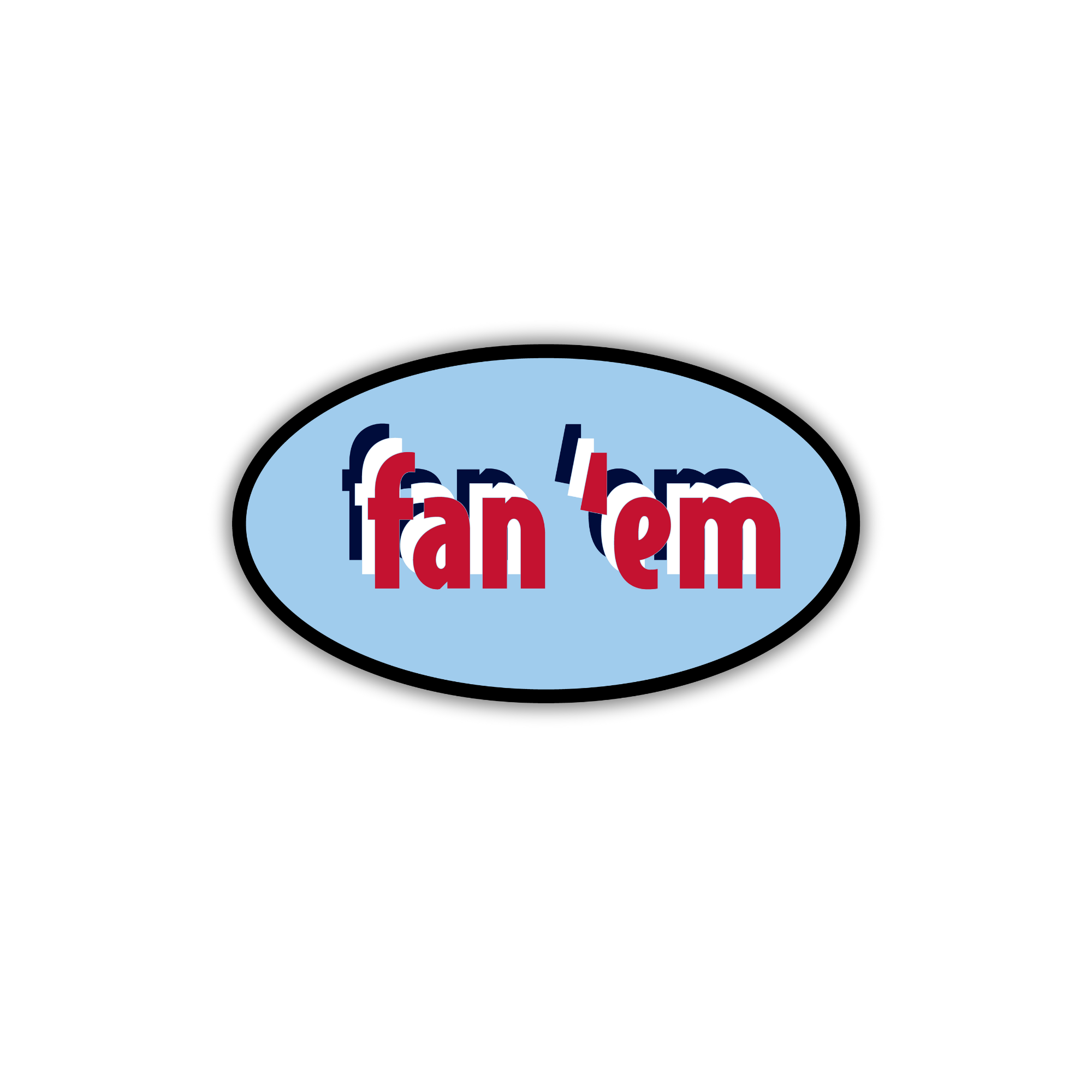 Fan Em Blue Circle Decal