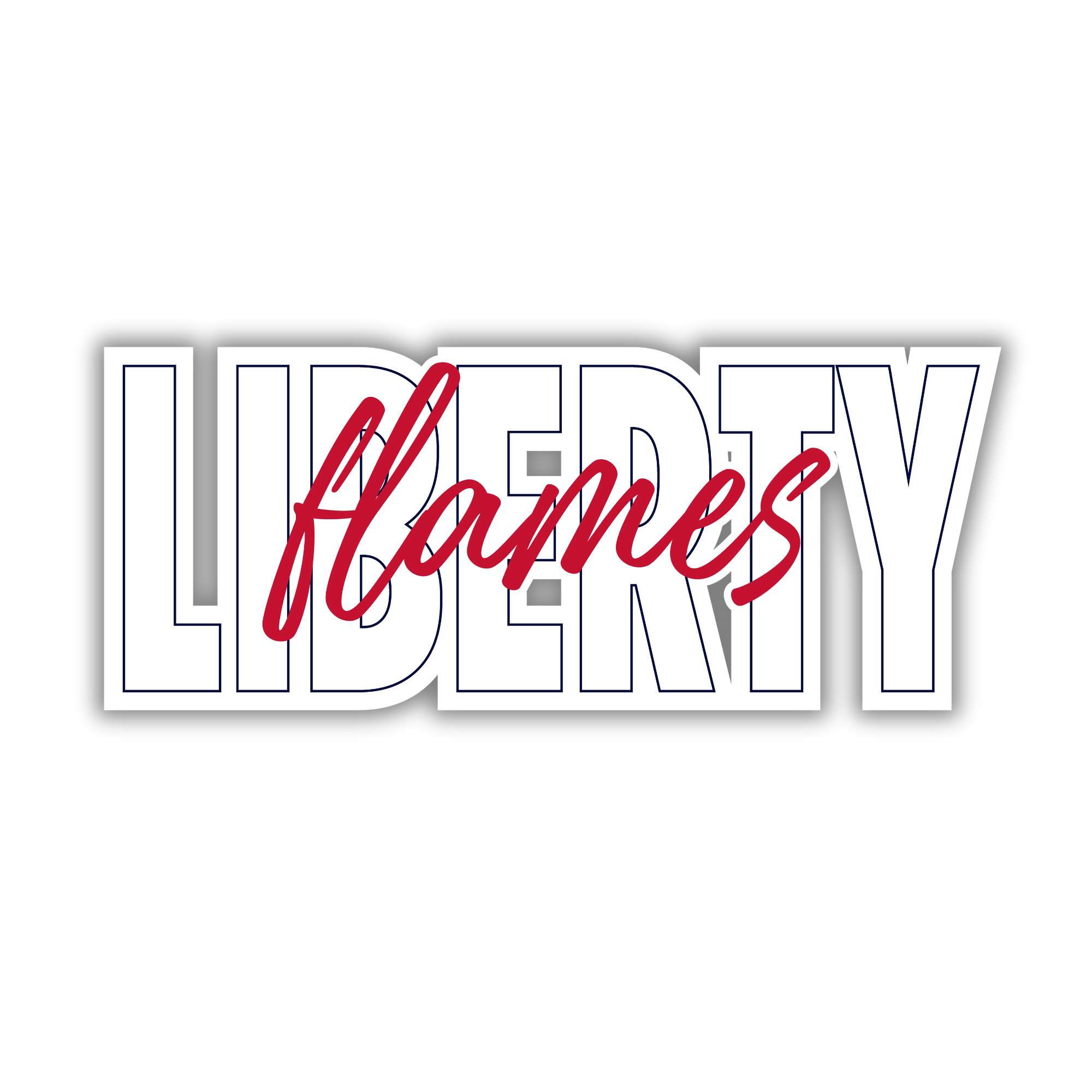 Liberty Script Flames Decal