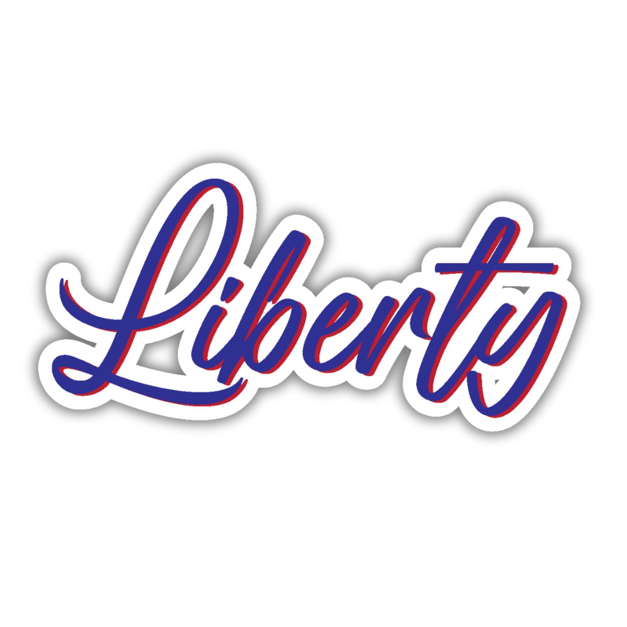 Blue Liberty Script Decal