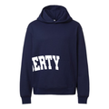 Navy and White Liberty Offset Hoodie