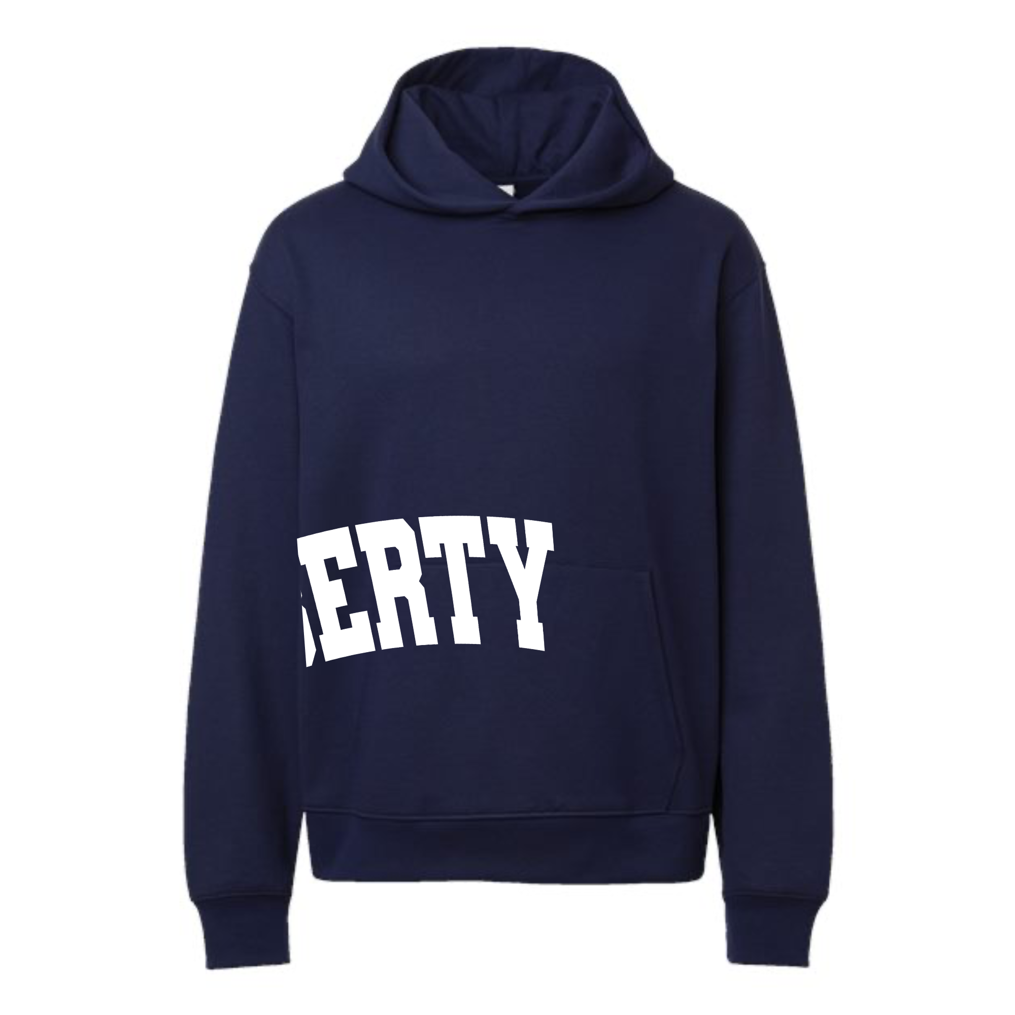 Navy and White Liberty Offset Hoodie