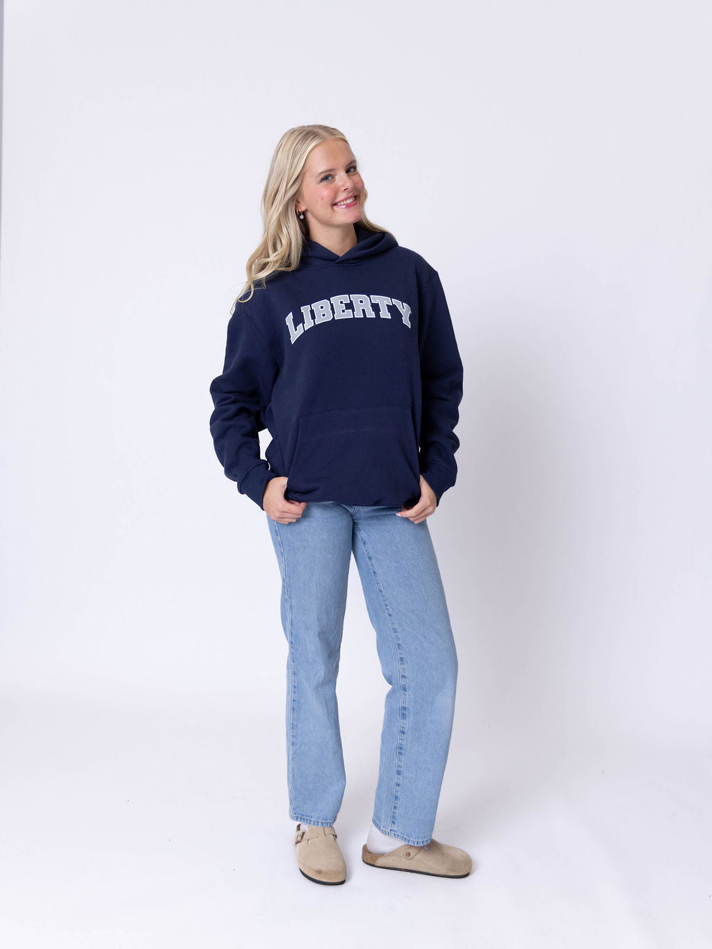 Navy Gray Liberty Arch Hoodie